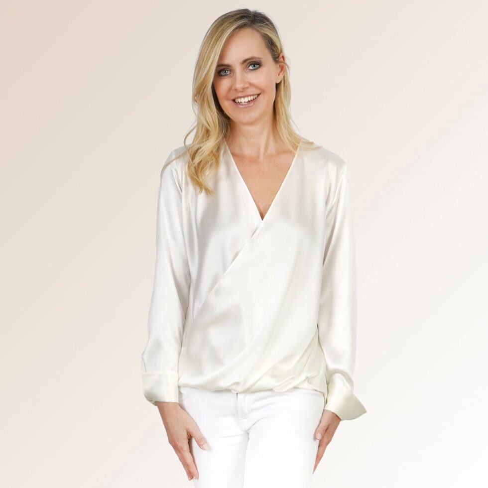 white silk women's shirt